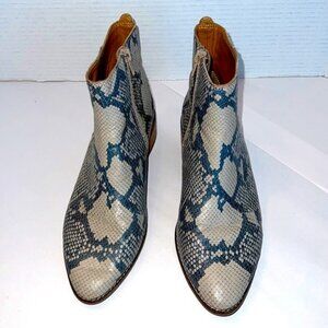 Lucky Brand Letrica Leather Snake Print Ankle Bootie Women Size 8 M NEW